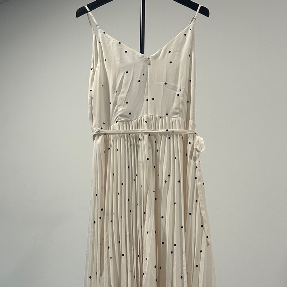 LOFT Cream Dress with Black Polka Dots - Picture 3 of 5